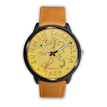 Load image into Gallery viewer, Finland Coin Leather-Steel Watch 01 E7 Mens 40Mm / Brown Watches