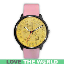 Load image into Gallery viewer, Finland Coin Leather-Steel Watch 01 E7 Mens 40Mm / Brown Watches