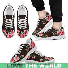Load image into Gallery viewer, Hawaii Hibiscus Embroidery Sneaker F1 Mens Sneakers - Black 1 / Us5 (Eu38) Sneakers