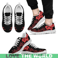 Load image into Gallery viewer, Hawaii Hibiscus Pattern-Red Sneakers Y3 Mens Sneakers - Black Black / Us5 (Eu38)