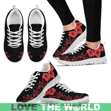 Load image into Gallery viewer, Hawaii Hibiscus Pattern-Red Sneakers Y3 Mens Sneakers - Black Black / Us5 (Eu38)