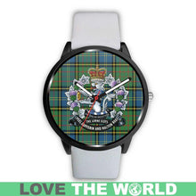 Load image into Gallery viewer, Macmillan Hunting Ancient Tartan Lorne Scots Regiment Leather/steel WATCH - NN5 Mens 40Mm / Brown