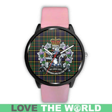 Load image into Gallery viewer, Macmillan Hunting Modern Tartan Lorne Scots Regiment Leather/steel WATCH - NN5 Mens 40Mm / Brown