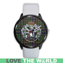 Load image into Gallery viewer, Macmillan Hunting Modern Tartan Lorne Scots Regiment Leather/steel WATCH - NN5 Mens 40Mm / Brown