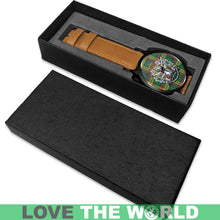 Load image into Gallery viewer, Macmillan Old Ancient Tartan Lorne Scots Regiment Leather/steel WATCH - NN5 Mens 40Mm / Brown