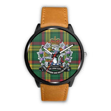 Load image into Gallery viewer, Macmillan Old Ancient Tartan Lorne Scots Regiment Leather/steel WATCH - NN5 Mens 40Mm / Brown