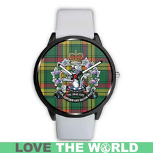Load image into Gallery viewer, Macmillan Old Ancient Tartan Lorne Scots Regiment Leather/steel WATCH - NN5 Mens 40Mm / Brown