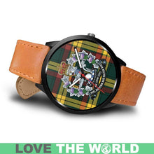 Load image into Gallery viewer, Macmillan Old Modern Tartan Lorne Scots Regiment Leather/steel WATCH - NN5 Mens 40Mm / Brown