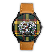 Load image into Gallery viewer, Macmillan Old Modern Tartan Lorne Scots Regiment Leather/steel WATCH - NN5 Mens 40Mm / Brown