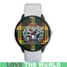 Load image into Gallery viewer, Macmillan Old Modern Tartan Lorne Scots Regiment Leather/steel WATCH - NN5 Mens 40Mm / Brown