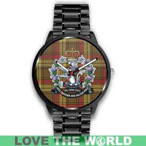 Macmillan Old Weathered Tartan Lorne Scots Regiment Leather/steel WATCH - NN5 Mens 40Mm / Brown