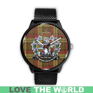 Macmillan Old Weathered Tartan Lorne Scots Regiment Leather/steel WATCH - NN5 Mens 40Mm / Brown