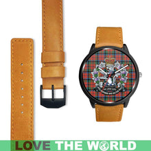 Load image into Gallery viewer, Macnaughton Ancient Tartan Lorne Scots Regiment Leather/steel WATCH - NN5 Mens 40Mm / Brown