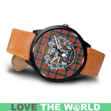 Load image into Gallery viewer, Macnaughton Ancient Tartan Lorne Scots Regiment Leather/steel WATCH - NN5 Mens 40Mm / Brown