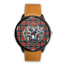 Load image into Gallery viewer, Macnaughton Ancient Tartan Lorne Scots Regiment Leather/steel WATCH - NN5 Mens 40Mm / Brown