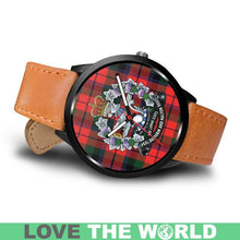 Load image into Gallery viewer, Macnaughton Modern Tartan Lorne Scots Regiment Leather/steel WATCH - NN5 Mens 40Mm / Brown