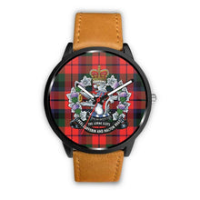Load image into Gallery viewer, Macnaughton Modern Tartan Lorne Scots Regiment Leather/steel WATCH - NN5 Mens 40Mm / Brown
