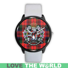 Load image into Gallery viewer, Macnaughton Modern Tartan Lorne Scots Regiment Leather/steel WATCH - NN5 Mens 40Mm / Brown