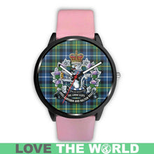 Load image into Gallery viewer, Macneill Of Barra Ancient Tartan Lorne Scots Regiment Leather/steel WATCH - NN5 Mens 40Mm / Brown
