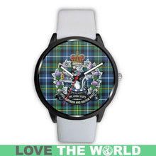Load image into Gallery viewer, Macneill Of Barra Ancient Tartan Lorne Scots Regiment Leather/steel WATCH - NN5 Mens 40Mm / Brown