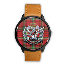 Load image into Gallery viewer, Morrison Red Modern Tartan Lorne Scots Regiment Leather/steel WATCH - NN5 Mens 40Mm / Brown