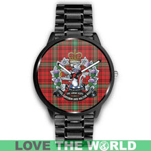 Load image into Gallery viewer, Morrison Red Modern Tartan Lorne Scots Regiment Leather/steel WATCH - NN5 Mens 40Mm / Brown