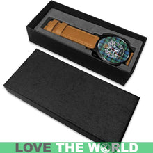 Load image into Gallery viewer, Mouat Tartan Lorne Scots Regiment Leather/steel WATCH - NN5 Mens 40Mm / Brown Leather-Steel Watches
