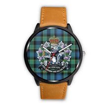 Load image into Gallery viewer, Mouat Tartan Lorne Scots Regiment Leather/steel WATCH - NN5 Mens 40Mm / Brown Leather-Steel Watches