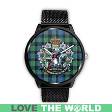 Load image into Gallery viewer, Mouat Tartan Lorne Scots Regiment Leather/steel WATCH - NN5 Mens 40Mm / Brown Leather-Steel Watches