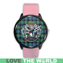 Load image into Gallery viewer, Mouat Tartan Lorne Scots Regiment Leather/steel WATCH - NN5 Mens 40Mm / Brown Leather-Steel Watches