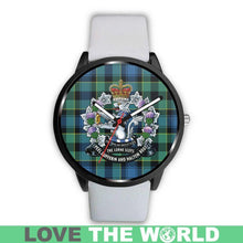 Load image into Gallery viewer, Mouat Tartan Lorne Scots Regiment Leather/steel WATCH - NN5 Mens 40Mm / Brown Leather-Steel Watches