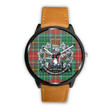 Load image into Gallery viewer, Muirhead Tartan Lorne Scots Regiment Leather/steel WATCH - NN5 Mens 40Mm / Brown Leather-Steel