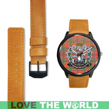 Load image into Gallery viewer, Munro Ancient Tartan Lorne Scots Regiment Leather/steel WATCH - NN5 Mens 40Mm / Brown Leather-Steel