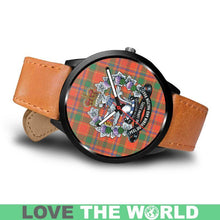 Load image into Gallery viewer, Munro Ancient Tartan Lorne Scots Regiment Leather/steel WATCH - NN5 Mens 40Mm / Brown Leather-Steel