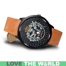 Load image into Gallery viewer, Murray Of Atholl Modern Tartan Lorne Scots Regiment Leather/steel WATCH - NN5 Mens 40Mm / Brown