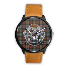 Load image into Gallery viewer, Murray Of Atholl Weathered Tartan Lorne Scots Regiment Leather/steel WATCH - NN5 Mens 40Mm / Brown