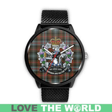 Load image into Gallery viewer, Murray Of Atholl Weathered Tartan Lorne Scots Regiment Leather/steel WATCH - NN5 Mens 40Mm / Brown