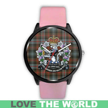 Load image into Gallery viewer, Murray Of Atholl Weathered Tartan Lorne Scots Regiment Leather/steel WATCH - NN5 Mens 40Mm / Brown