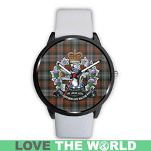 Load image into Gallery viewer, Murray Of Atholl Weathered Tartan Lorne Scots Regiment Leather/steel WATCH - NN5 Mens 40Mm / Brown