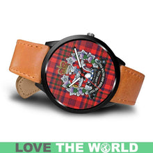 Load image into Gallery viewer, Murray Of Tulloch Modern Tartan Lorne Scots Regiment Leather/steel WATCH - NN5 Mens 40Mm / Brown